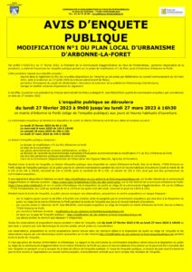 thumbnail of AVIS EP jaune – Affiche ou flyer PLU Arbonne – A4